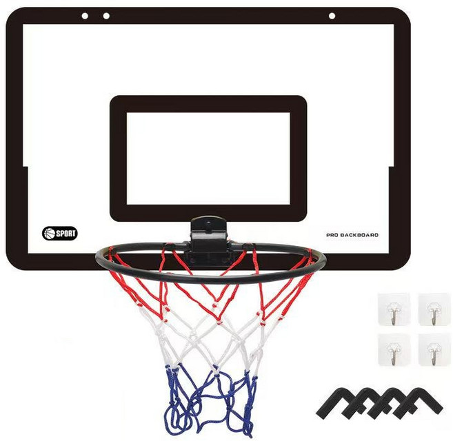 兒童籃球框 加大籃框 簡易安裝 室內外皆宜 投籃玩具, 黑色, 1個