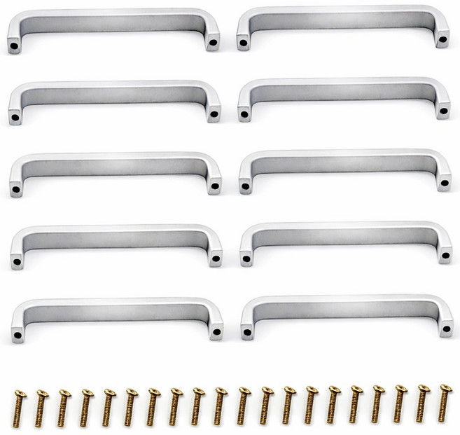 알루미늄 손잡이 10개(1세트) 볼트포함 가구손잡이 싱크대손잡이 서랍손잡이 붙박이장 서랍장 도어손잡이, 1세트, 길이128mm(10개)