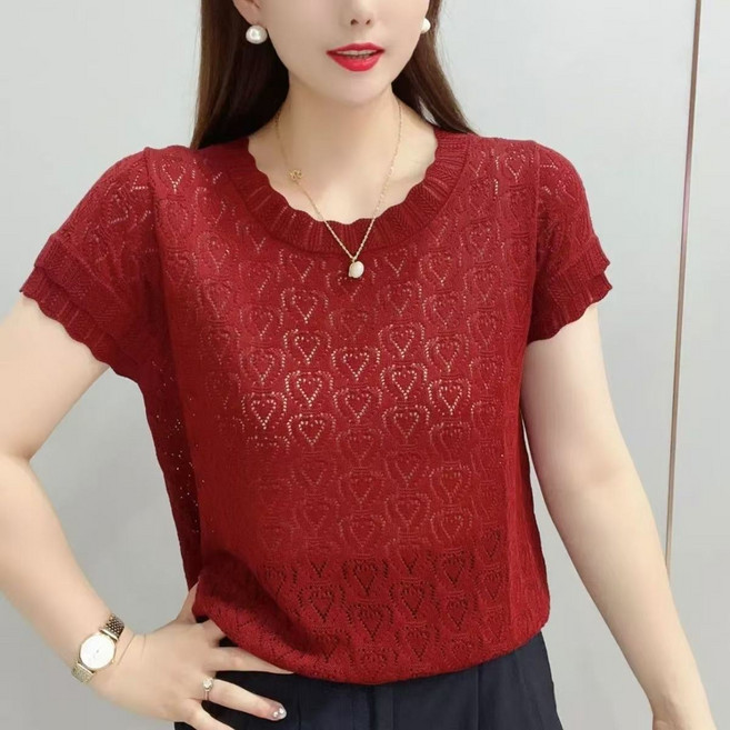 다이에나 여성 여름 니트 티