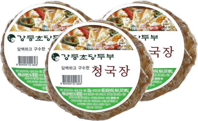 [강릉초당두부] 청국장, 4. 청국장 3개, 3개, 250g