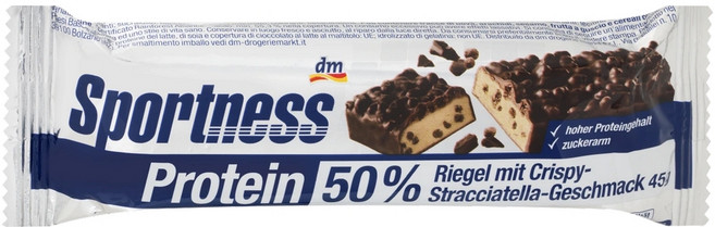 독일 dm 스포츠니스 50% 프로틴바 스트라차텔라 45g