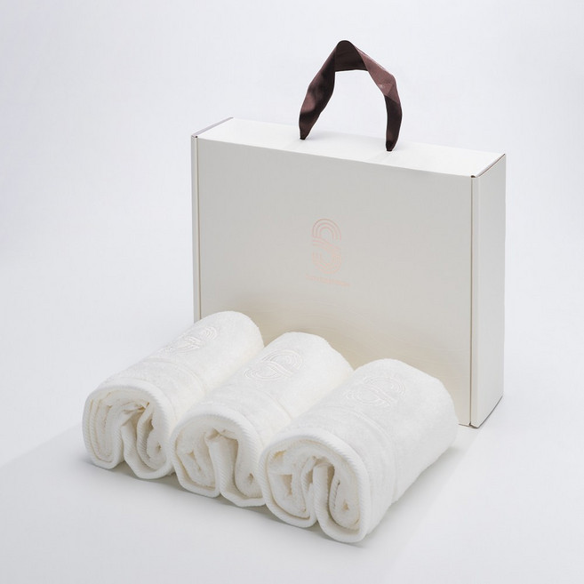 소노시즌 모달 타월 기프트 세트(3개입) 호텔수건 40수 180g, 1박스, 화이트