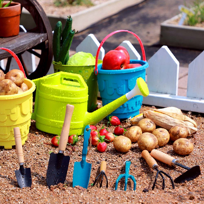 생태체험도구 어린이호미 유아모종삽 유아호미 꽃삽 물조리개 미니양동이 농장체험도구, (8)물조리개-주황, 1개