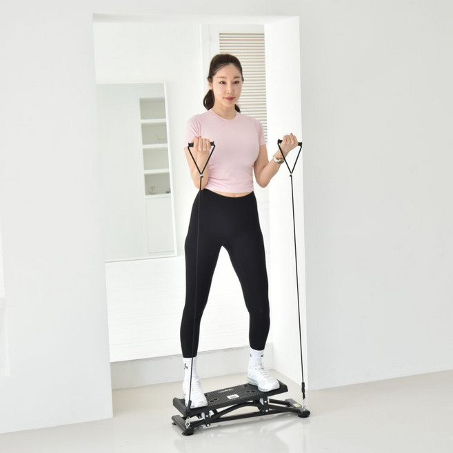 [굿프렌드] 굿핏 스윙보드 가정용 실내 무소음 스텝퍼 홈트 유산소 운동기구, 블랙