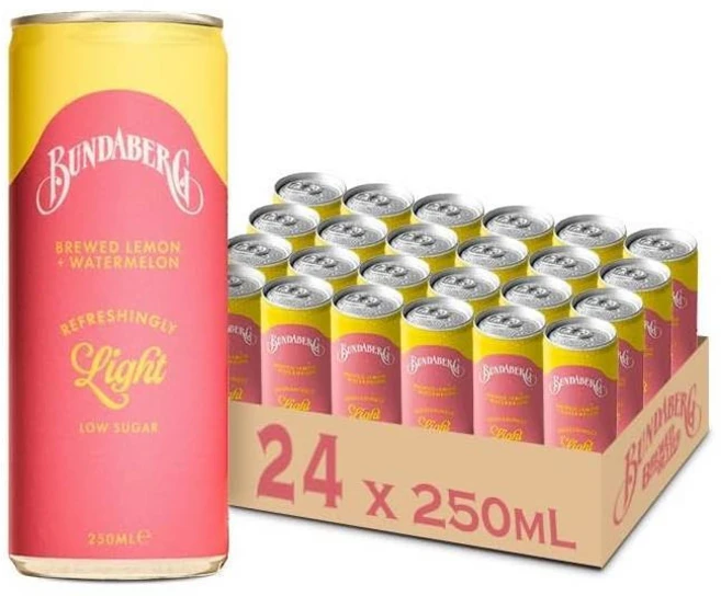 호주 분다버그 리프레쉬 라이트 저당 레몬 수박 스파클링 음료, 24개, 250ml - 쿠팡