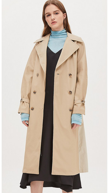 시슬리 NC신구로 페이크 레더 배색 트렌치코트 SALE01041