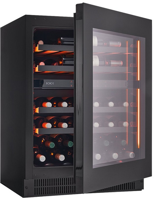 보보스 와인셀러 JG-48B 최대 39병 빌트인 겸용 듀얼타입 와인냉장고, JG-48B 39병, 와인셀러 블랙