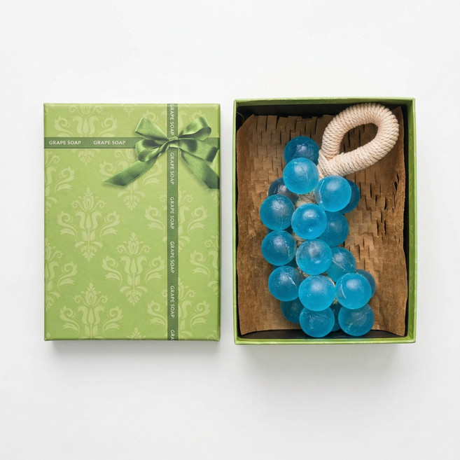 틱톡 상품 실물 같은 크리스탈 포도 모양 수제 DIY 아로마테라피 비누, 파란색 25개알 입- 자스민향 (선물상자포함), 1개