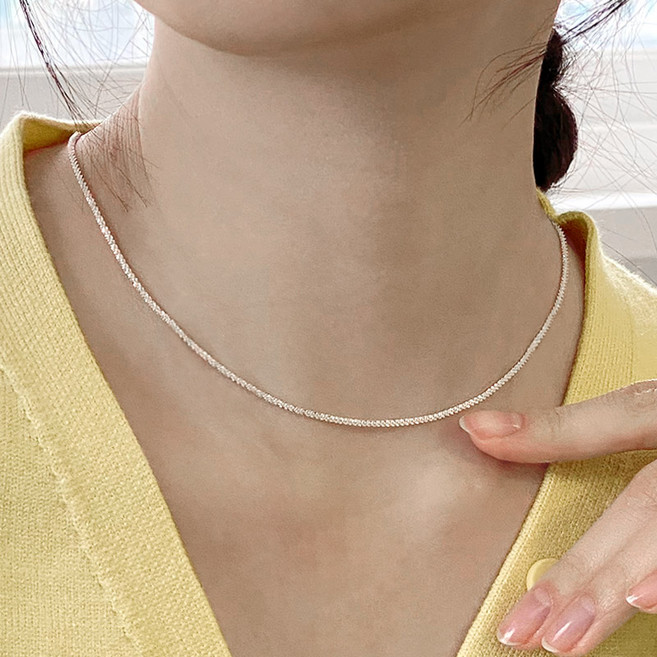 반지소 925 여성 레이어드 기본 실버 체인 목걸이 줄