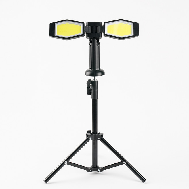 아이클 더블램프 충전식 LED 작업등 캠핑랜턴 캠핑등 현장 휴대용 텐트 실내등 조명 ICLE-1142WL, 1개, 검정색