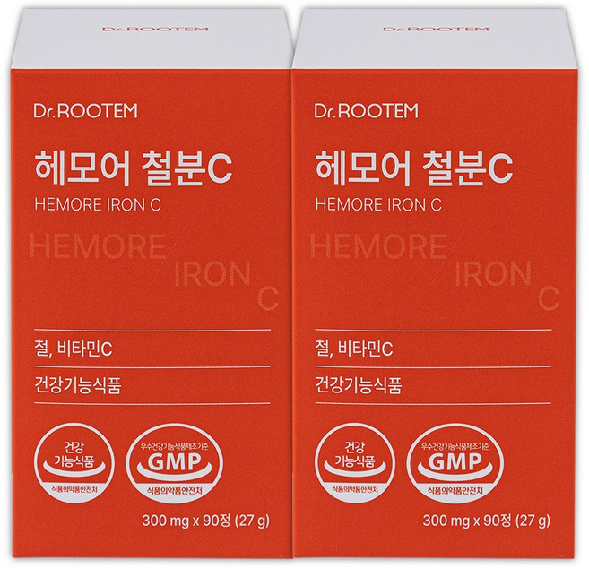 닥터루템 헤모어 철분 빈혈 비헴철 철분제, 2개, 90정