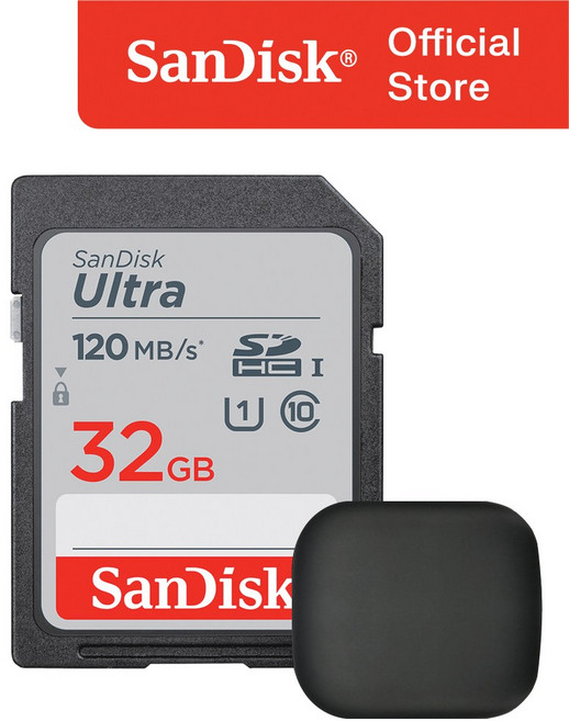샌디스크 울트라 SD카드 카메라 메모리 + 파우치 패키지, 1개, 32GB