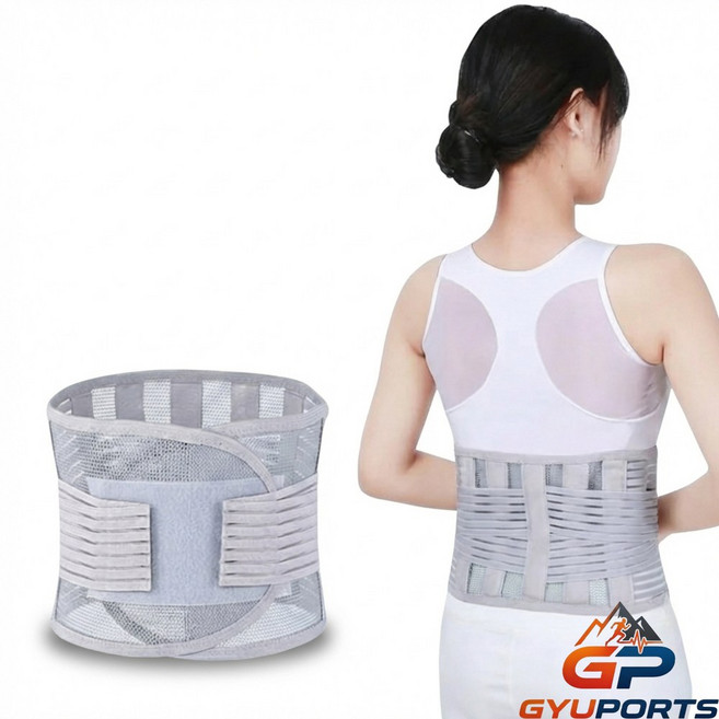 규포츠 편안한 슬림 메쉬 허리보호대, 그레이, 1개