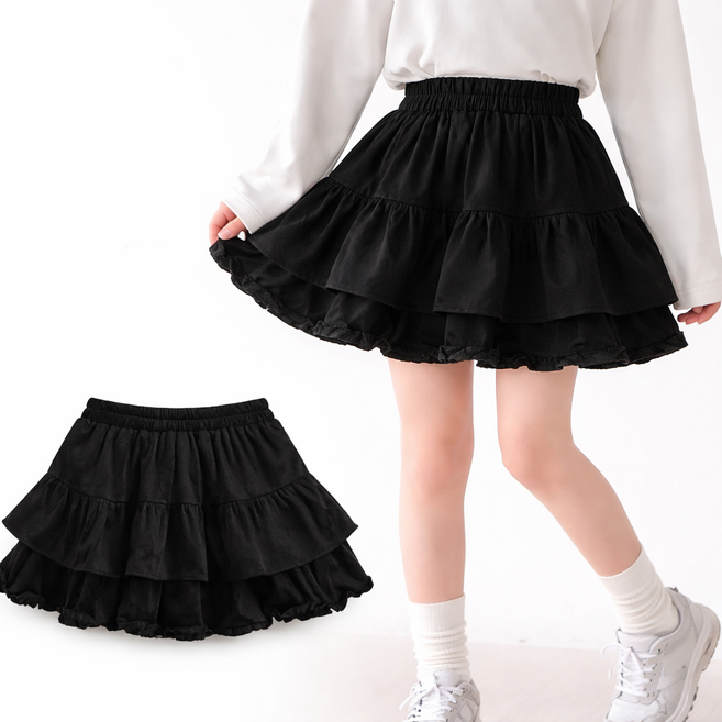 여아 롱스커트 주름 캉캉 스트라이프 치마 유아동 여름 데일리룩 러블리