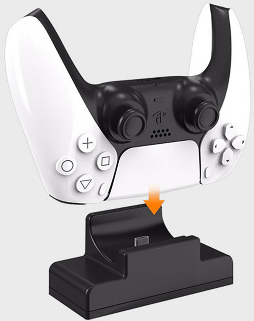 {PS5} GAMMAC 듀얼센스 컨트롤러용 패드 충전독 솔로, 밀봉스티커제거시 반품불가상품, 1개