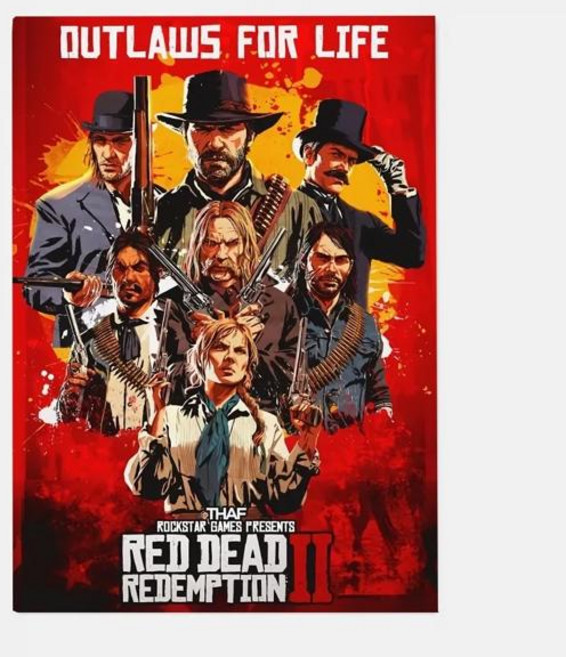 게임 R-레드 데드 리뎀션 2 RDR2 포스터 HD 아트 캔버스 페인팅 홈 거실 바 장식, [06] 20x30cm Unframed, [57] 10
