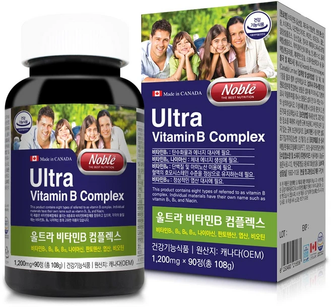 노블 울트라 비타민B 컴플렉스, 90정, 1개 - 쿠팡