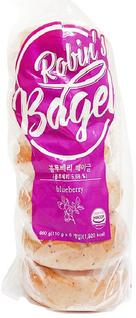 베이글코리아 블루베리 베이글 660g (110g x 6개), 단품, 1개