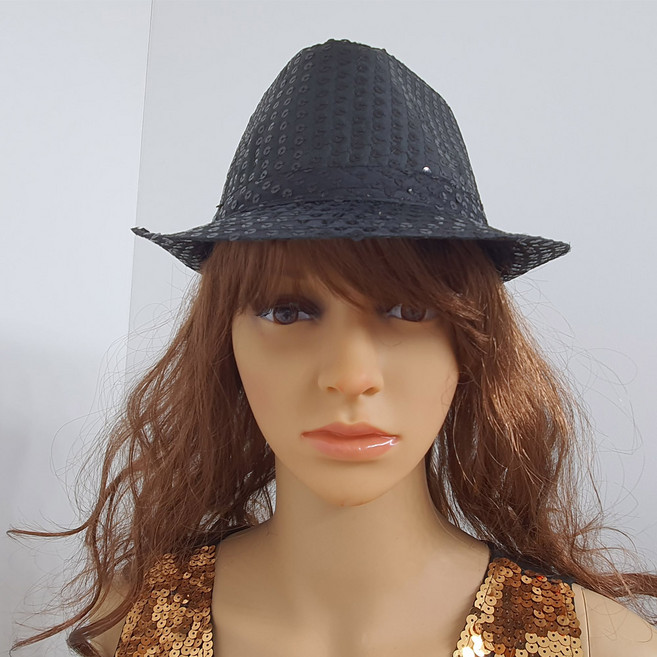 수플레이스 스팡클신사모자(블랙) 파티 반짝이 소품, 1개