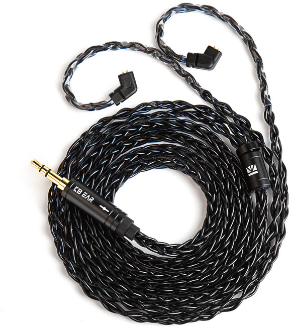 Keephifi KBEAR ST12/ST12Plus 8가닥4N 무산소동도금 업그레이드 케이블 For KZ TRN TANGZU 수월우, 3.5mm QDC, 1.2m, 블랙, 1개