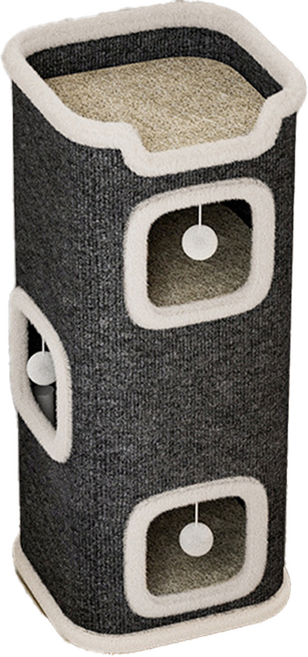 시그니프 3단 고양이 사각 숨숨집 집 하우스, 1개, 그레이