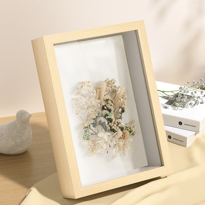 특이한 디자인 액자 인테리어 독특한 개성 아트 포토 프레임 장식액자 거실장식 엔틱, 1개, 우드3cm 리본+접착제+LED스트립+뒷면종이