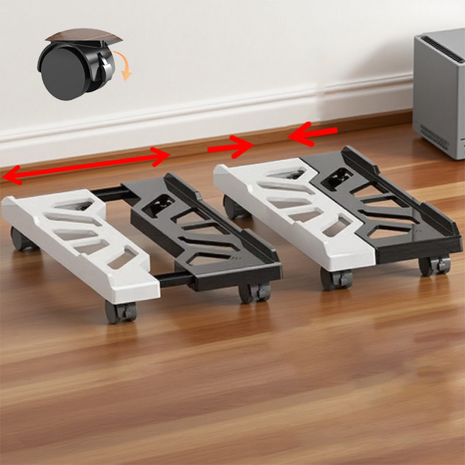 {더블 컬러} 티지피 컴퓨터 본체 받침대 이동식 선반 폭조절, 1개