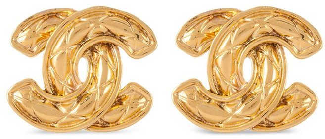 샤넬 중고 다이아몬드 퀼팅 CC 로고 클립온 이어링