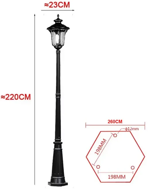 잔디 야외 방수 마당 램프 복도 가로등 커뮤니티 정원 공원 빌라 바닥, 01 Without bulb