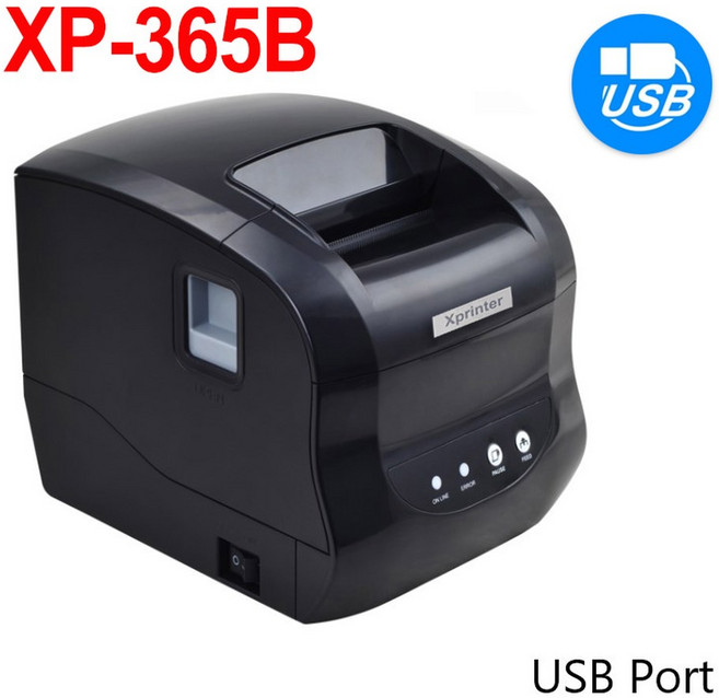 WINDOWS/ /ANDROID용 XPRINTER 80MM 2 열전사 라벨 127MM/S 프린터 USB 3인치 포트, 10) XP-365B USB - 미국 플러그