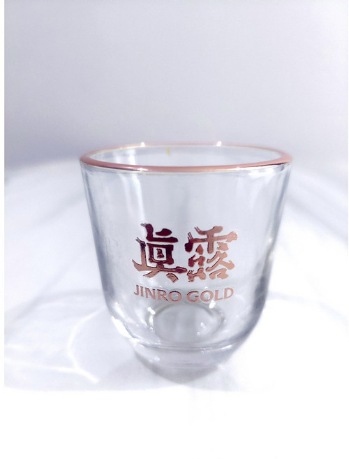 테두리 금장 진로골드 소주잔 전용잔 60ml, 투명, 1개
