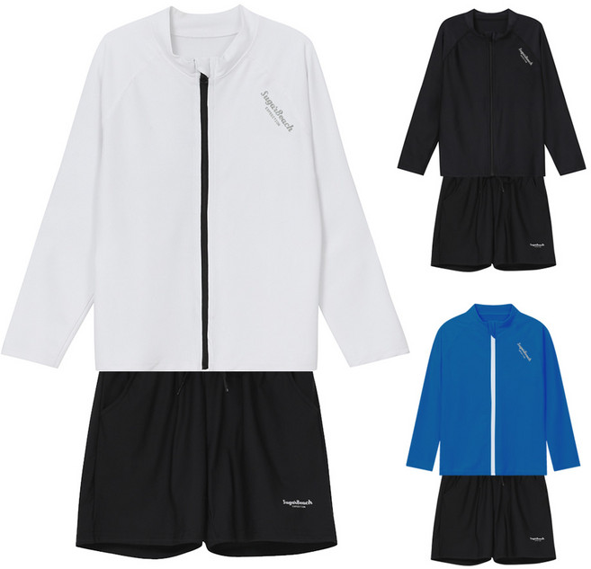 슈가비치 아동 주니어 집업 래쉬가드+보드숏 세트 BH25-16Jr 공용 수영복 비치웨어