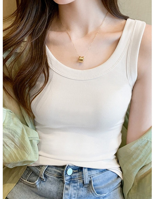 와이엔디샵 시원한 여성 골지 슬림 데일리 기본 이너 나시