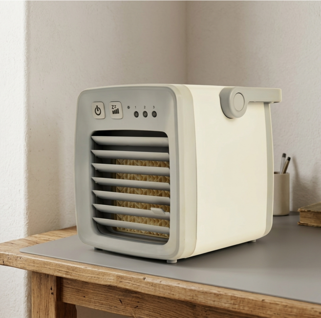 독일기술 파워냉각 타워형 냉풍기 리모컨 이동식 에어쿨러, 우유니화이트