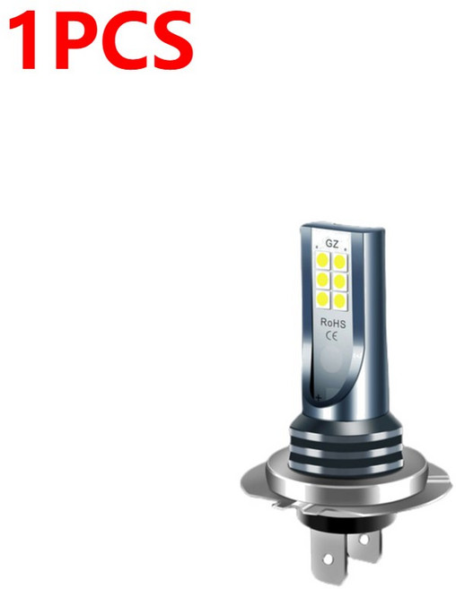 자동차 부품용 LED 헤드라이트 전구 자동차 안개등 전구 하이 로우 빔 IP67 방수 슈퍼 브라이트 화이트 H7 30000LM 6000K, 1개