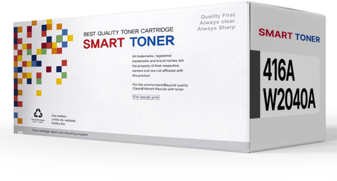416A 표준용량 재생 호환 토너, 1개, W2040A 검정
