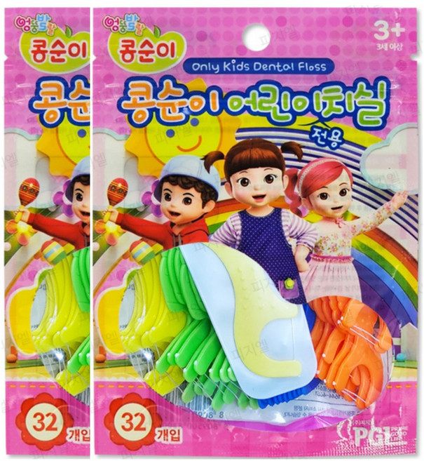 콩순이 어린이전용 치실, 32개입, 2개