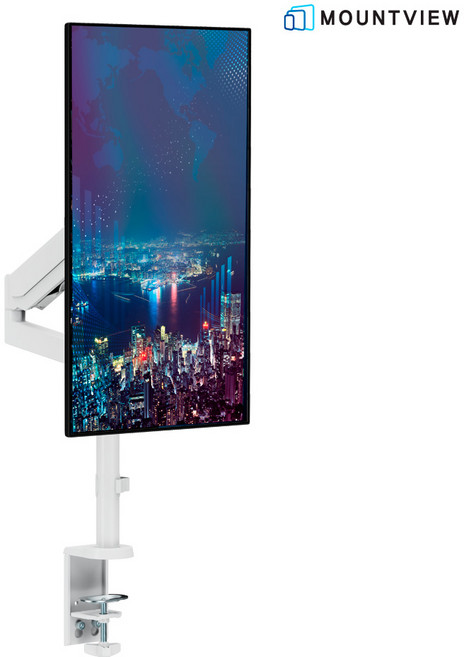 마운트뷰 MV-G10 고중량 27인치 32인치 싱글 모니터 암 거치대 블랙 화이트, 화이트 [EX171], 1개