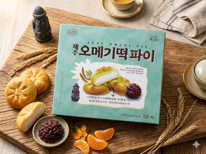 제주 오메기떡파이 10p 오메기떡 간식 과자 안주 어린이간식 제주도과자, 200g, 10개