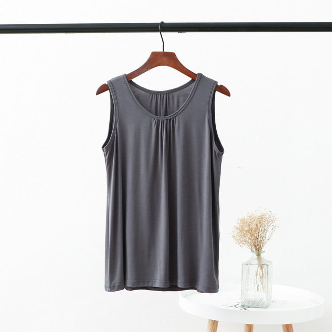 여성 빅사이즈 모달 찰랑 주름 나시 티셔츠 6color 2XL~4XL QM-1512