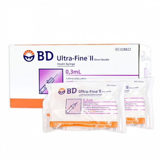 BD 울트라파인2 인슐린주사기 100개 31G 8mm 0.5cc, 1개