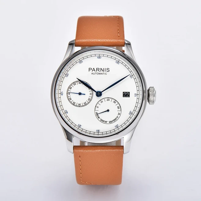 Parnis 자동 파워 리저브 남성호환 손목시계 ST2530 무브먼트 42.5mm