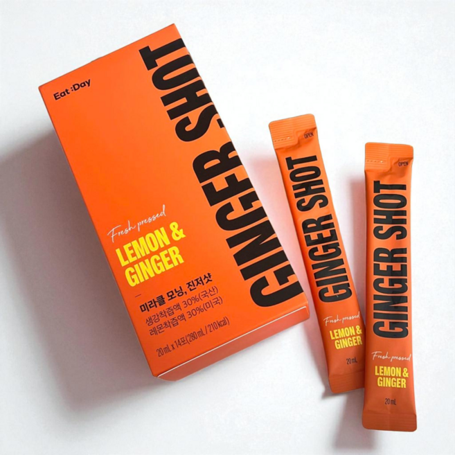 [인플루언서최애템] 잇데이 진저샷 레몬생강즙 강황 커큐민 착즙액 스틱