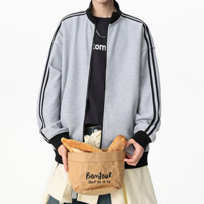 ANYOU 남성 춘추 배색 차이나 자켓 트레이닝 코트