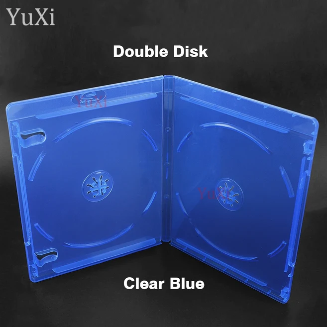PS4 1 조각 DVD CD 디스크 박스 케이스 투명 게임 홀더 PlayStation 4/5 dvd cd 보관 상자, 04 Blue Double
