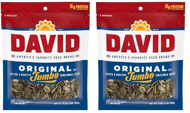 DAVID Seeds 로스티드 앤 솔티드 오리지널 점보- 해바라기씨 454g 2팩