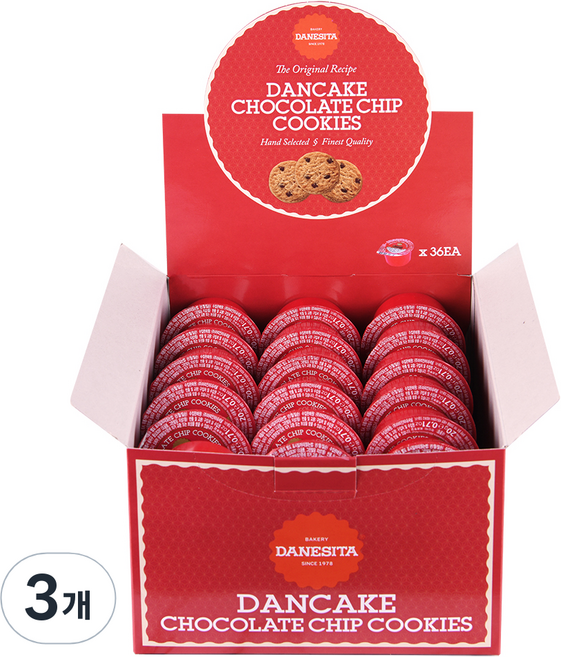 댄케이크 싱글서브 초콜릿칩 쿠키, 720g, 3개