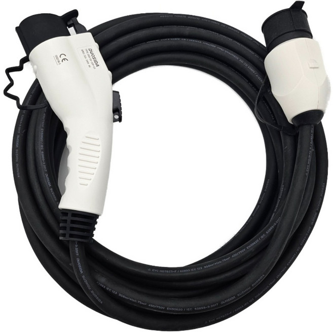 이볼루션 DUOSIDA 전기차 충전기 B타입 충전기 완속 케이블 5핀 커넥터 32A 10M 가정용 충전케이블 테슬라 아이오닉5 포터2 EV6 니로 코나 봉고 EV PHEV, 1개