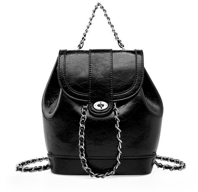 아브힐 여성 미니 복조리 가죽 체인 백팩