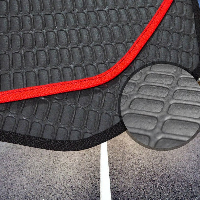 늘쏨 베리뉴티볼리 고무 자동차 카매트 발판, 블랙테두리, 1열(운전석+조수석)